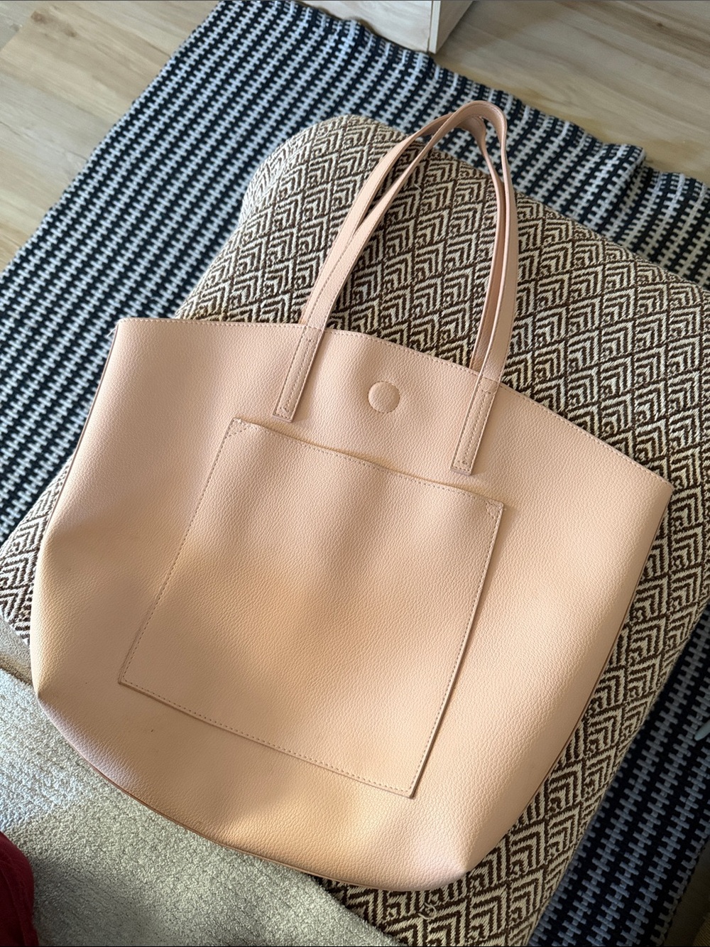 Light pink leather tote